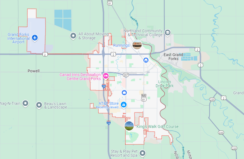 Map of Grand Forks